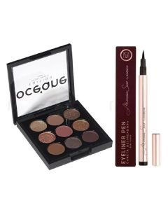 SOMBRAS POCKET PALETTE EDITION OCÉANE+CANETA DELINEADORA EYELINER REAL BLACK 38%